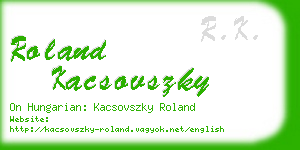 roland kacsovszky business card